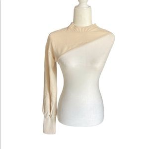 NWOT Zara Single Sleeve Arm Warmer Pullover One Sleeve Beige Knit Small